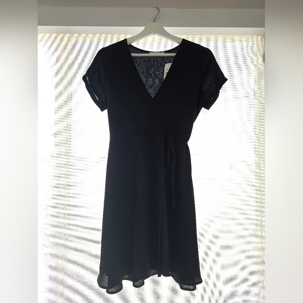 Lush Black Wrap Dress NWT S